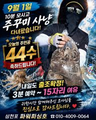 [사천] 주꾸미~1일10분~조황~내일출조확정~예약받습니다.