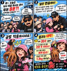낚시 처음 8명 투입???? 결과가 미쳤다!~~!