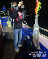 (씨스타호) 초보 여성 조사님 무급 4수! 27일 무늬오징어 조황