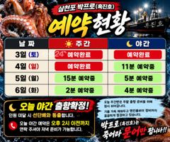 [사천] 오늘 야간문어 출항확정~!!!!